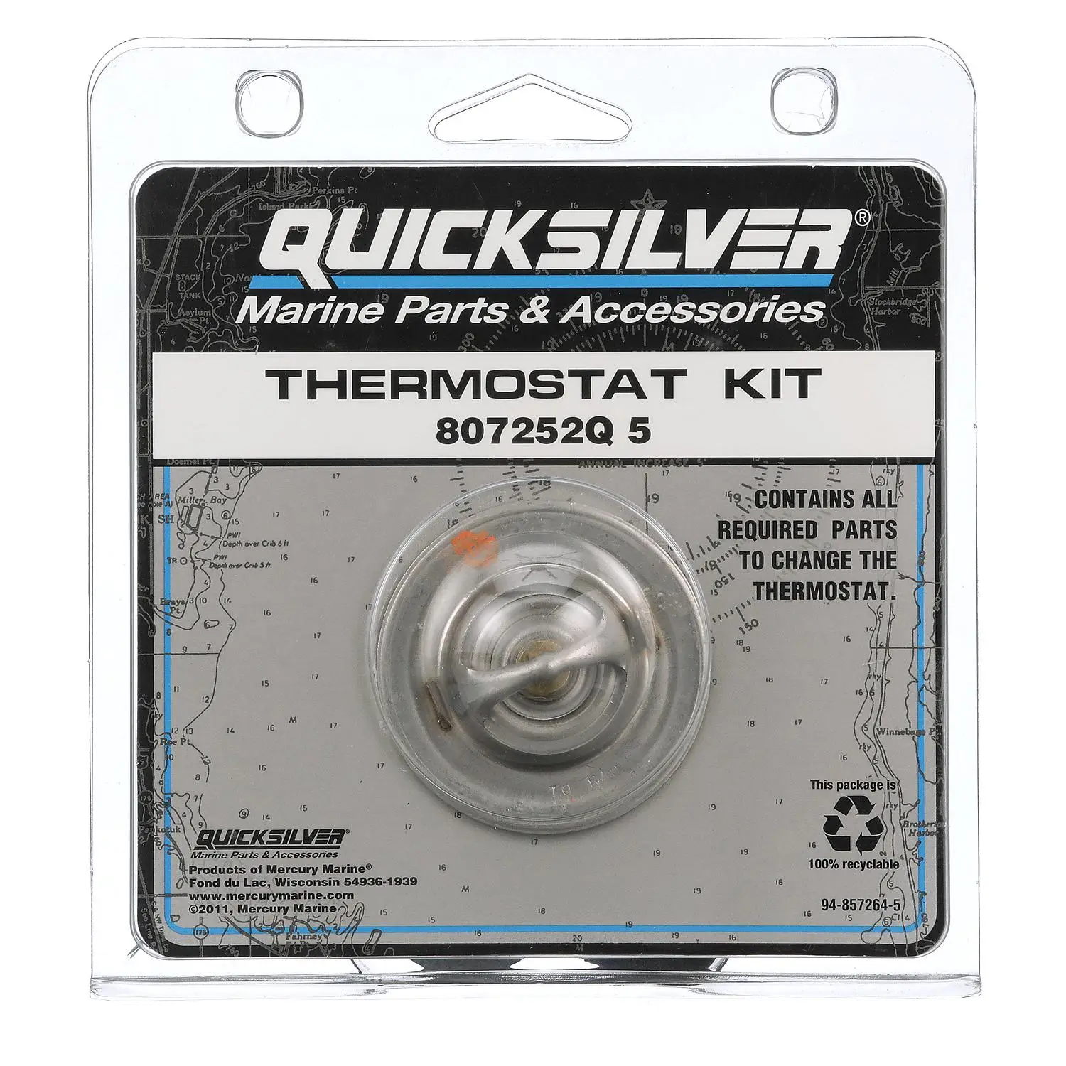 Quicksilver 807252Q5 Replacement Thermostat 160 Degrees F for V6 and V8 MerCruiser Engines 1987-2016 - Image 6