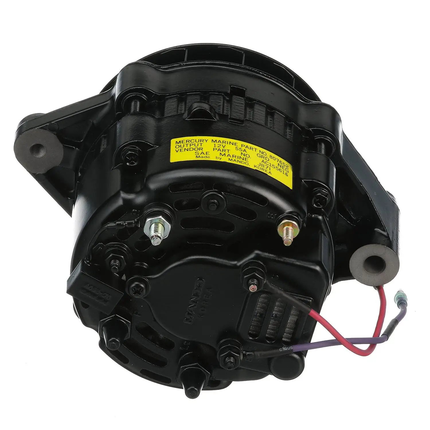 Quicksilver 807652T 55 Amp Alternator, Mando, Serpentine Belt for V6 and V8 MerCruiser Sterndrives or Inboard Engines Made by General Motors (1996-1999) - Image 3