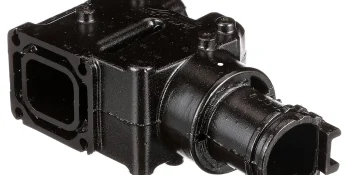 Quicksilver Exhaust Manifold Elbow 807988Q03 for V6 and V8 MerCruiser Sterndrive or Inboard Engines Made by General Motors with Center Rise Outlet Exhaust Manifold