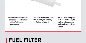 Mercury Inline Fuel Filter 816296K03 for Select Mercury and Mariner 8-15hp FourStroke Outboards