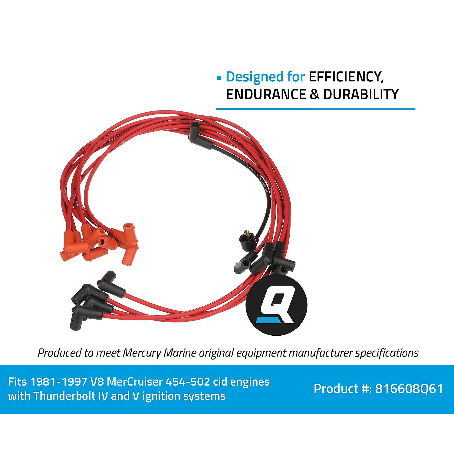 Quicksilver 816608Q61 Red Wire Spark Plug Wire Kit - Image 5