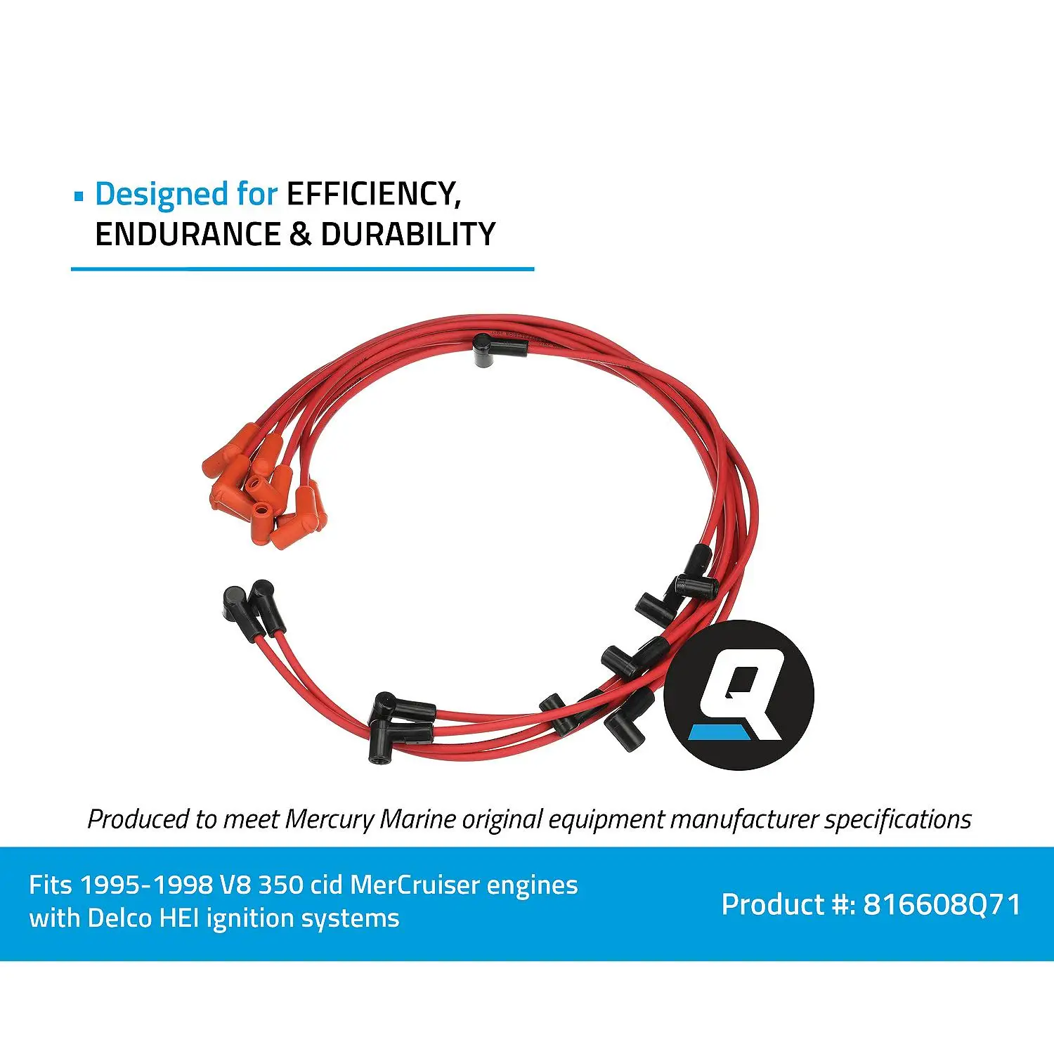 Quicksilver 816608Q71 Red Wire Spark Plug Wire Kit - Image 5