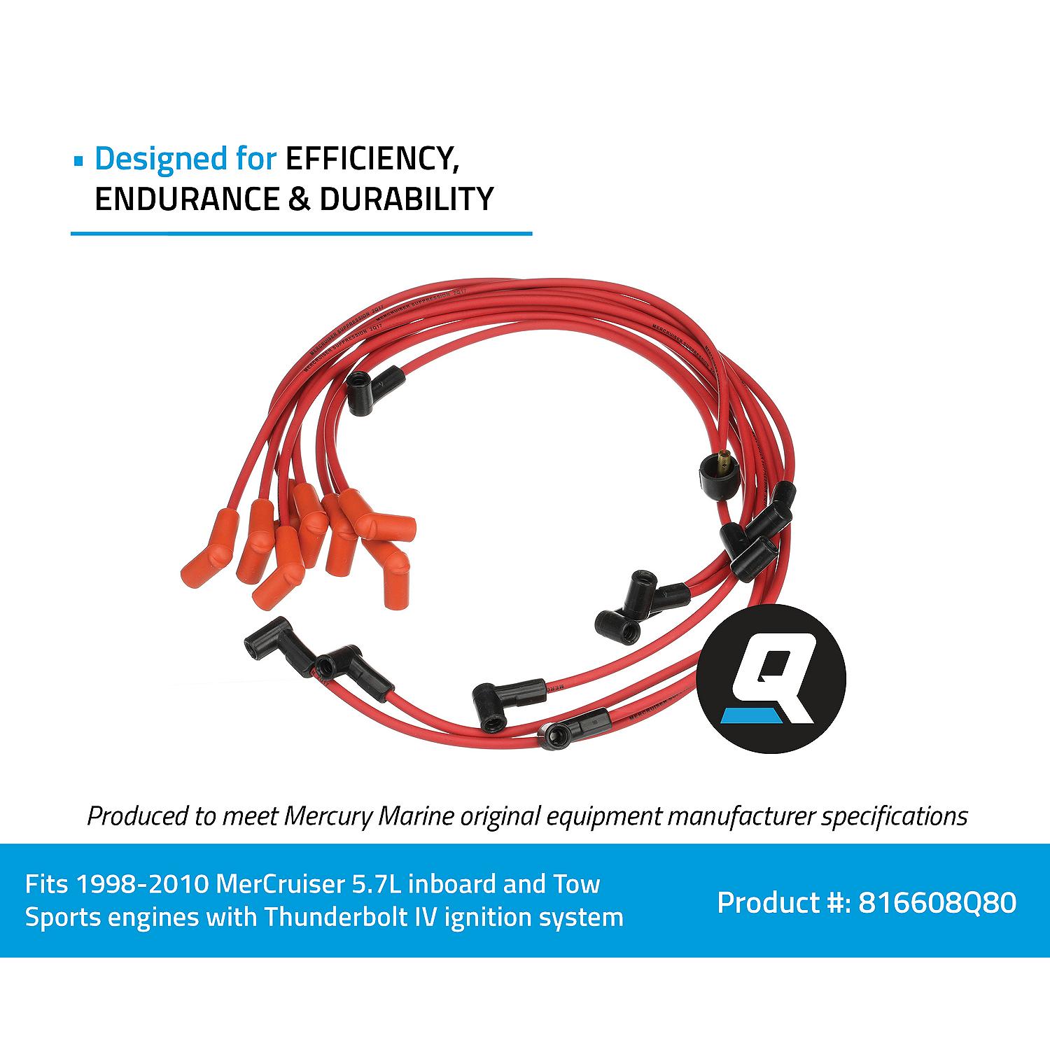 Quicksilver 816608Q80 Red Wire Spark Plug Wire Kit - Image 5
