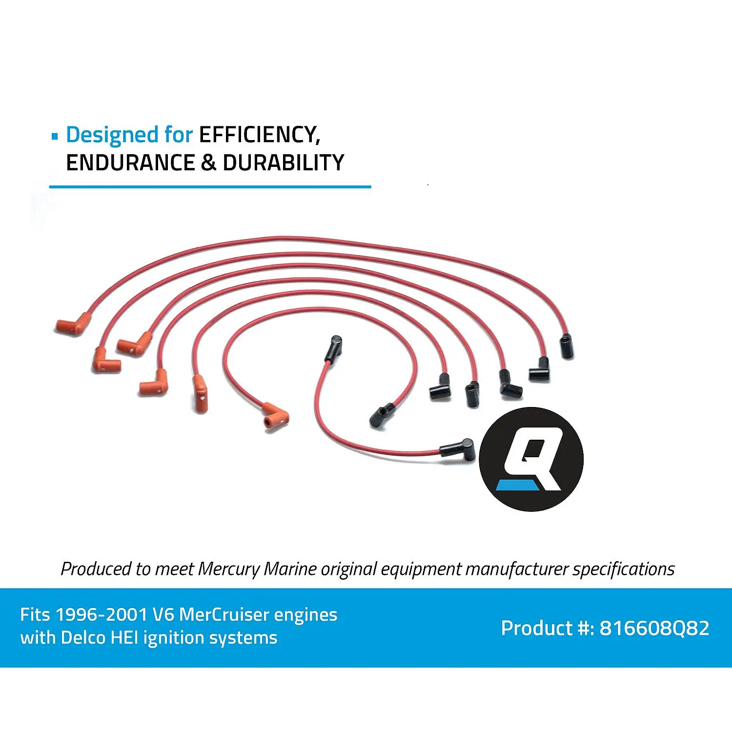 Quicksilver 816608Q82 Red Wire Spark Plug Wire Kit - Image 5