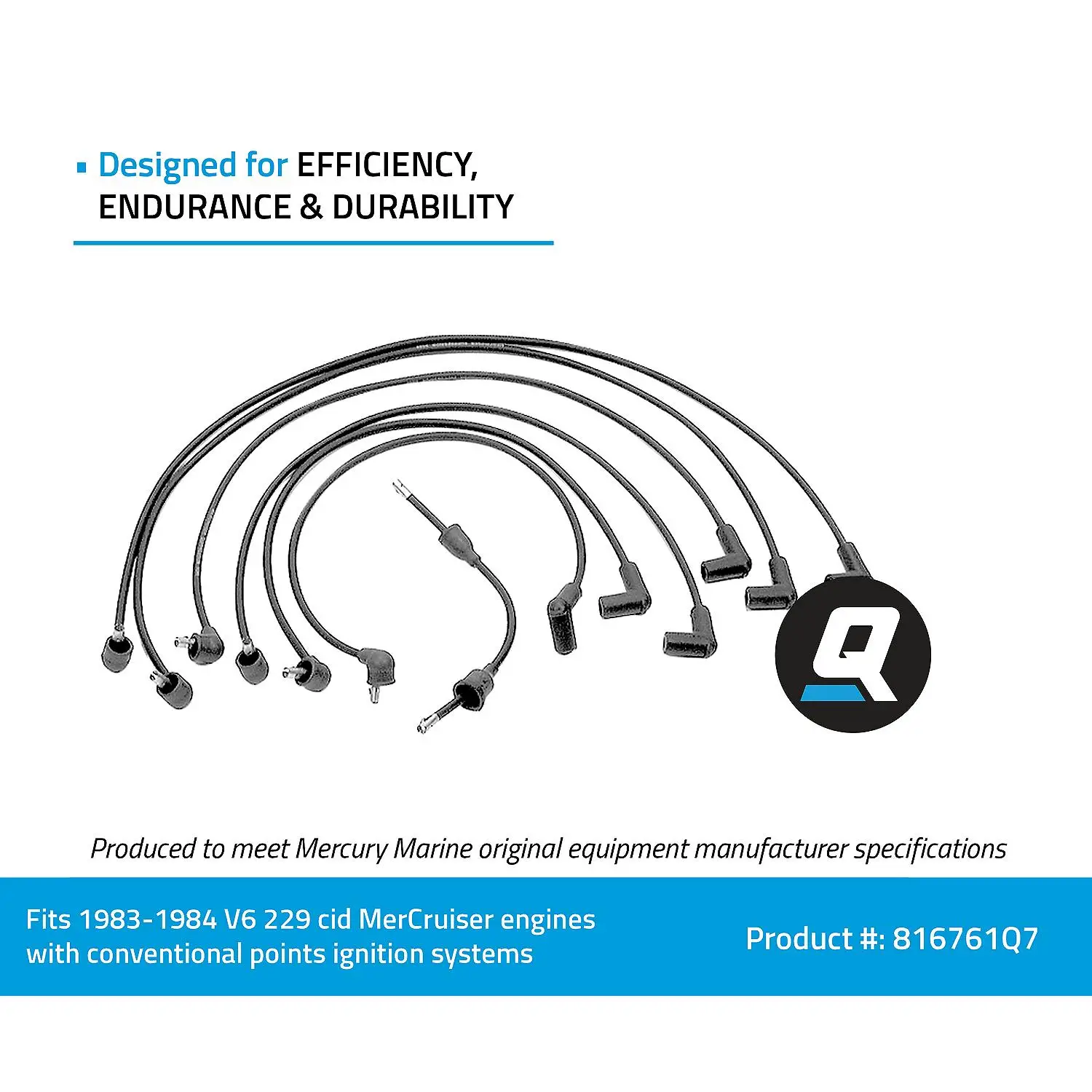 Quicksilver 816761Q7 Spark Plug Wire Kit - Image 8
