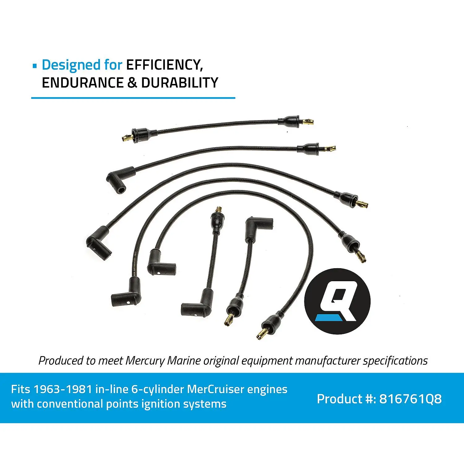 Quicksilver 816761Q8 Spark Plug Wire Kit - Image 6