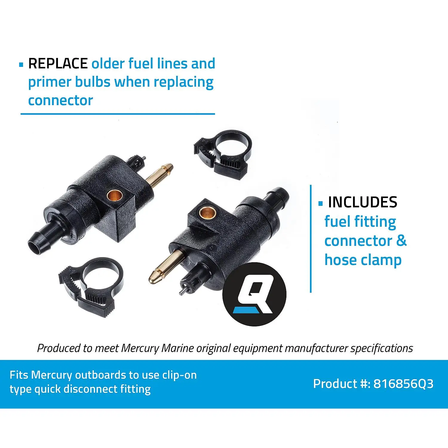 Quicksilver 816856Q3 Quick Disconnect Fuel Line Connector - Image 6