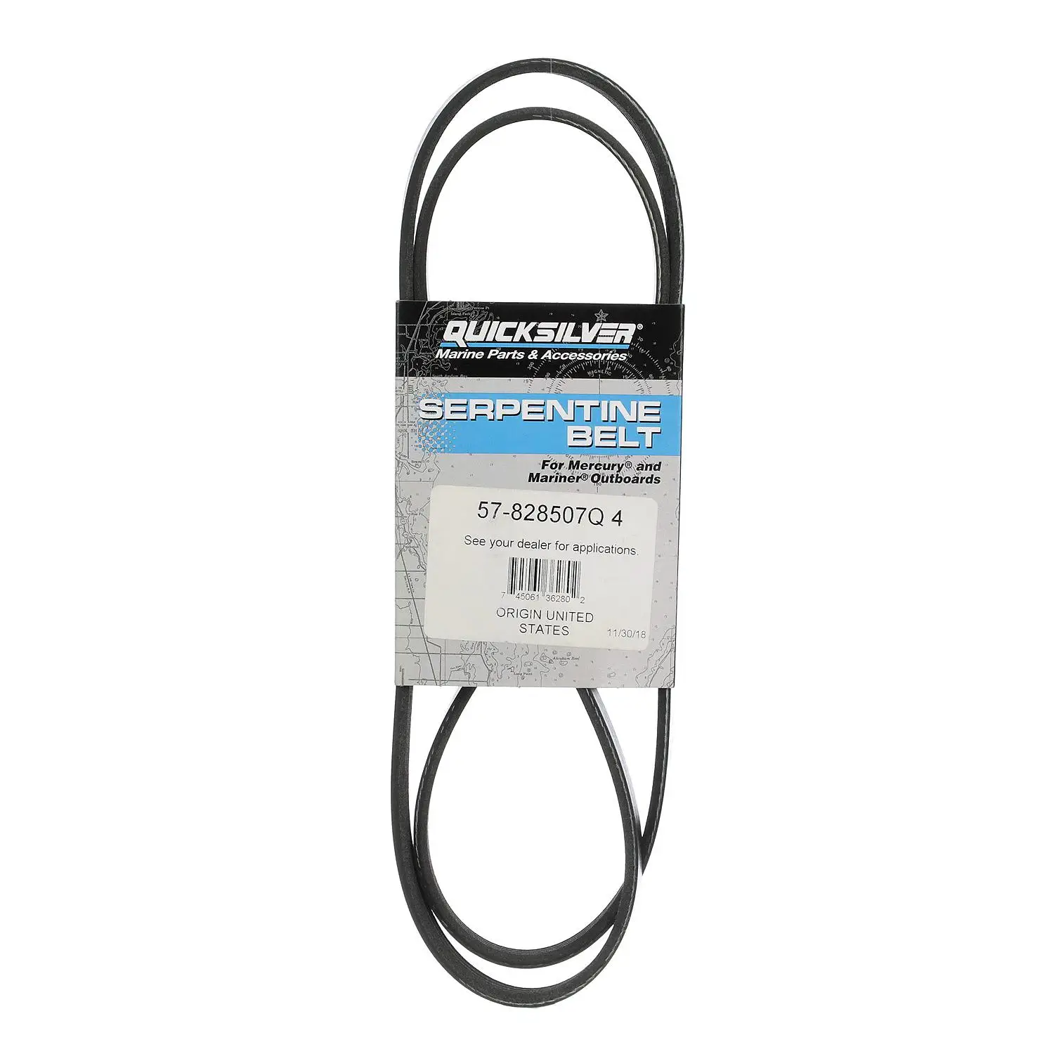 Quicksilver 828507Q4 Alternator Belt for Mercury OptiMax 2.5L V6 Outboards (Non-Pro Models) - Image 2