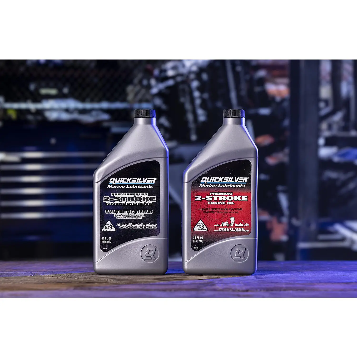 Quicksilver 858021Q01 Premium 2-Cycle TC-W3 Oil, Outboards, PWC, Snowmobiles, Motorcycles and Chainsaws, 1 Qt.