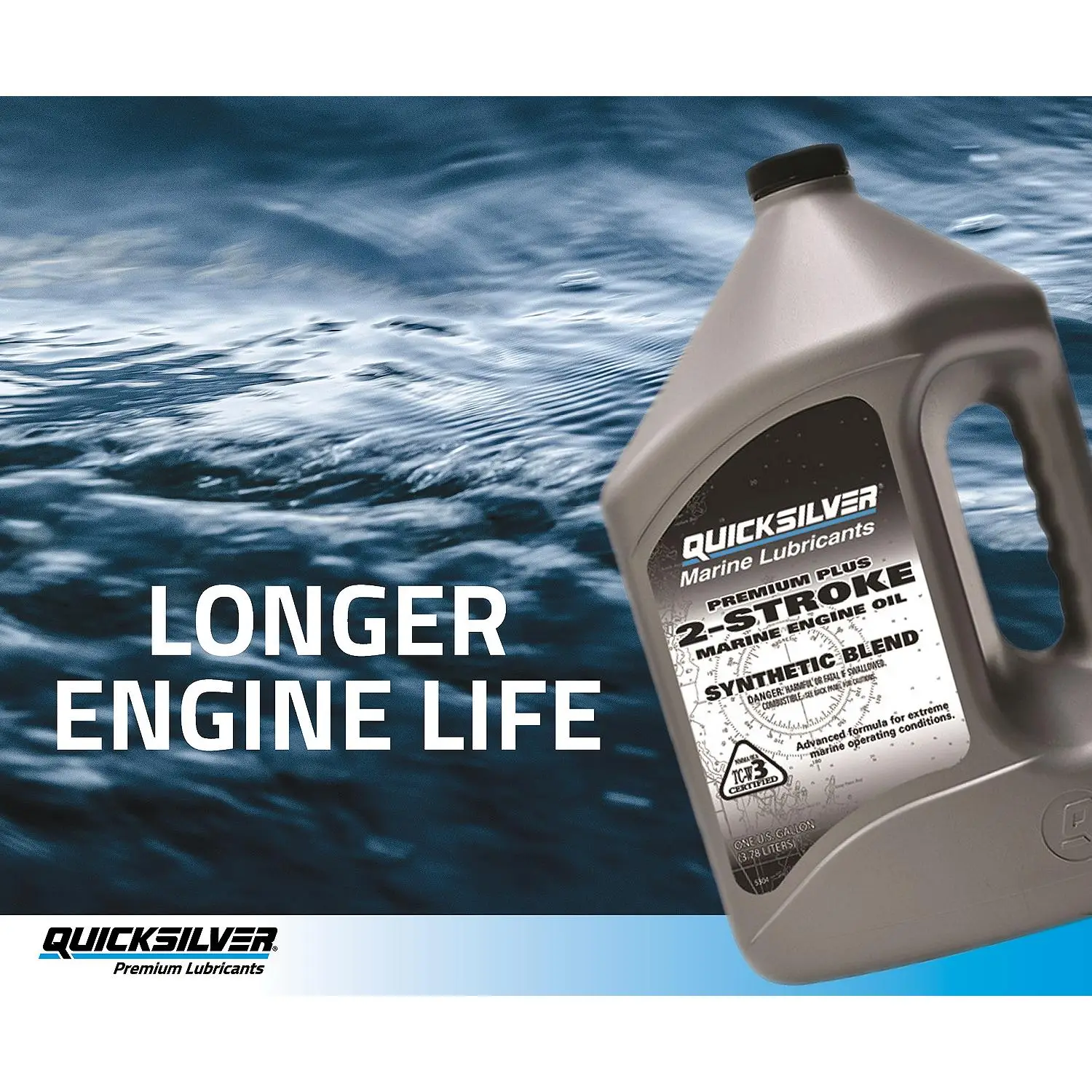 Quicksilver Premium Plus 2-Stroke Marine Engine Oil for Outboards, PWC, 2.5 Gallon - Image 4