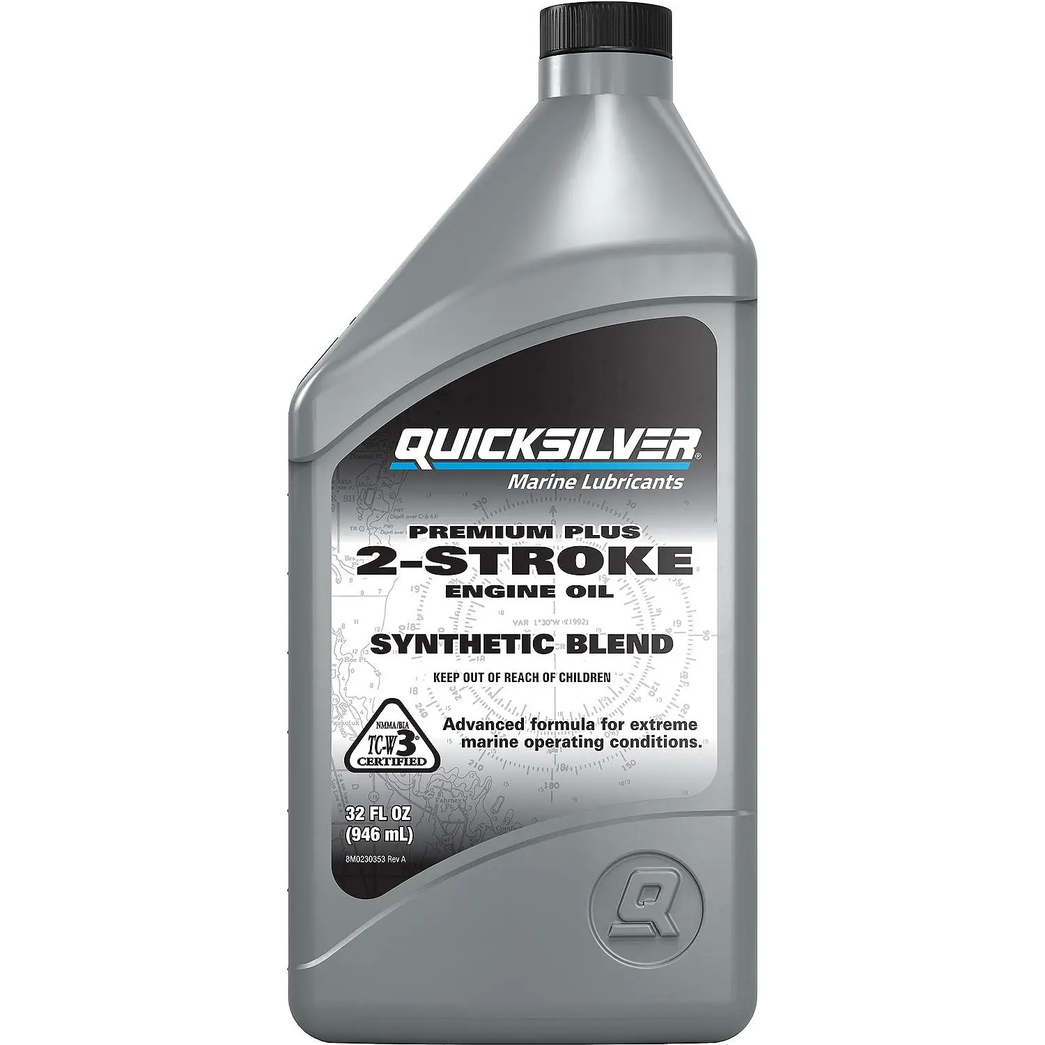 Quicksilver 858026Q01 Premium Plus 2-Stroke Marine Engine Oil Synthetic Blend, 32 Oz. - Image 2