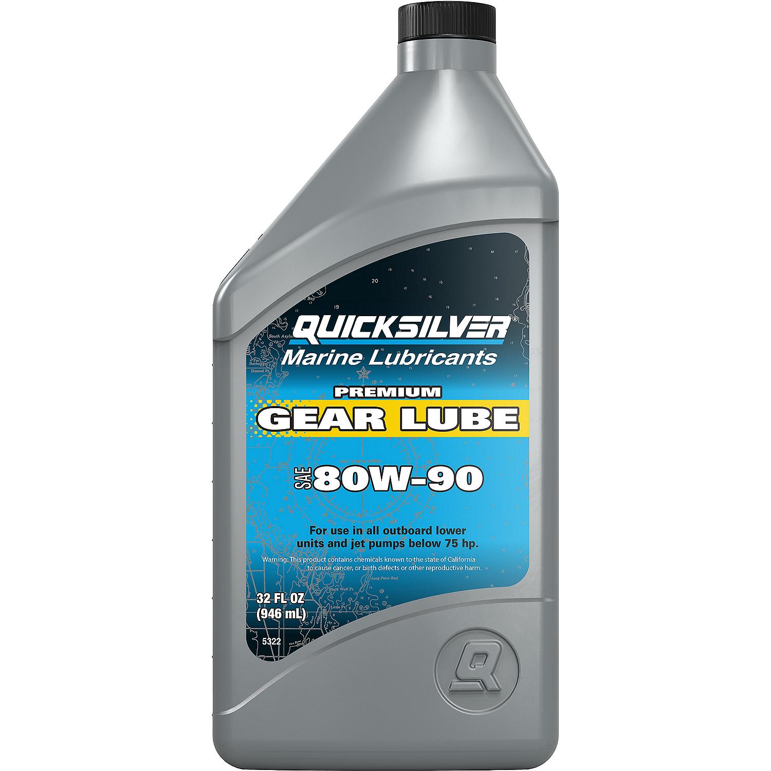 Quicksilver 80W-90 Premium Gear Lube, Marine Engine, 32 oz.