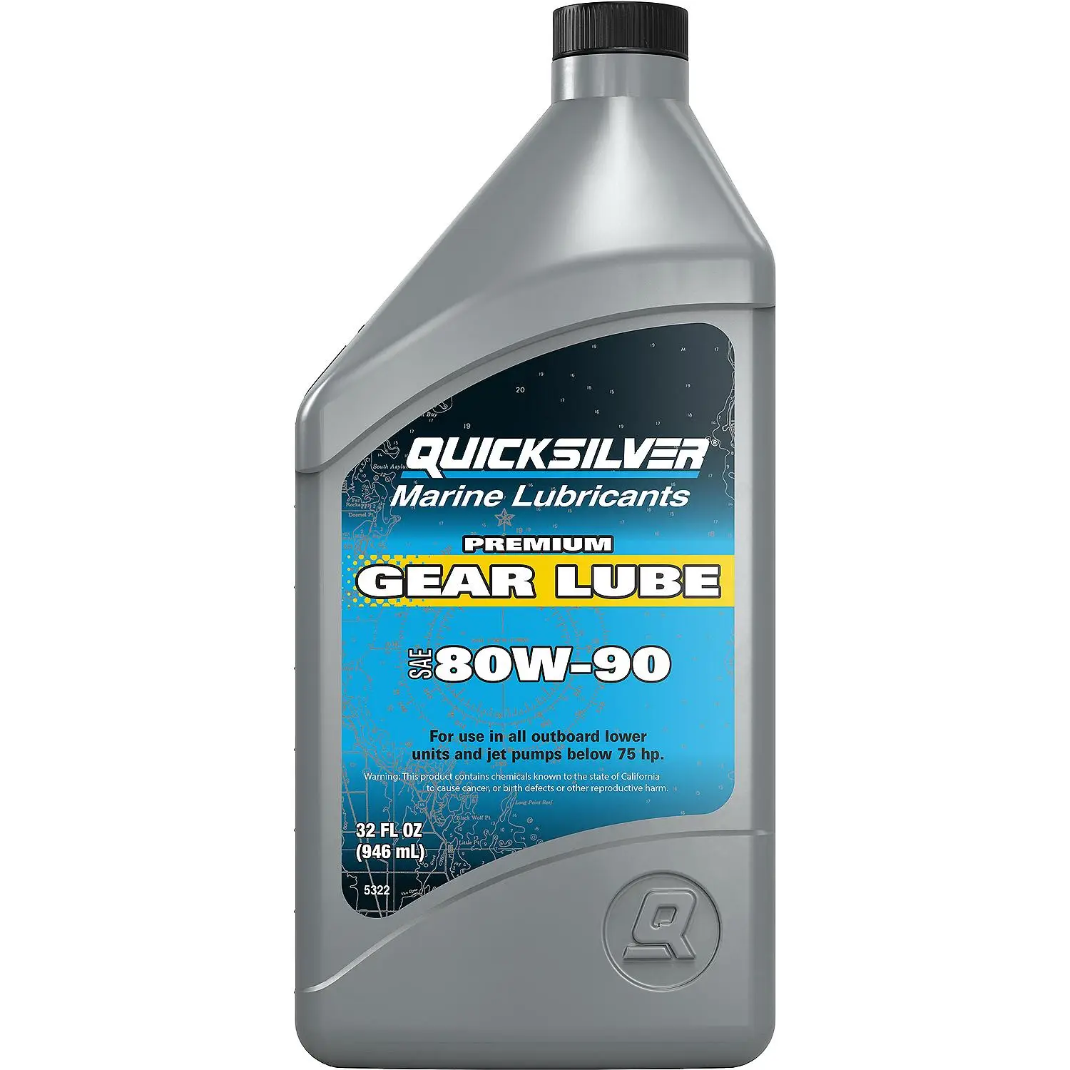 Quicksilver 80W-90 Premium Gear Lube, Marine Engine, 32 oz.
