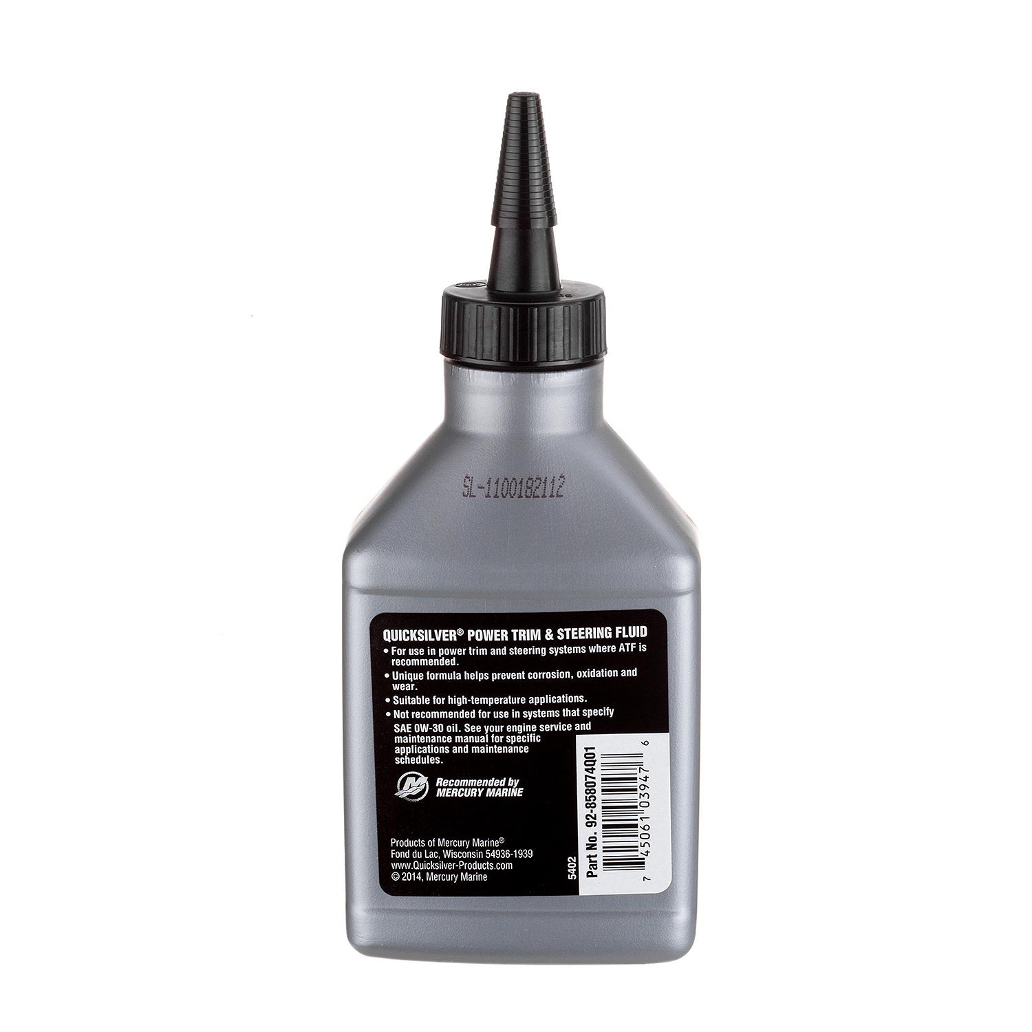 Quicksilver 858074Q01 Power Trim and Steering Fluid, 8 Oz. Bottle - Image 4