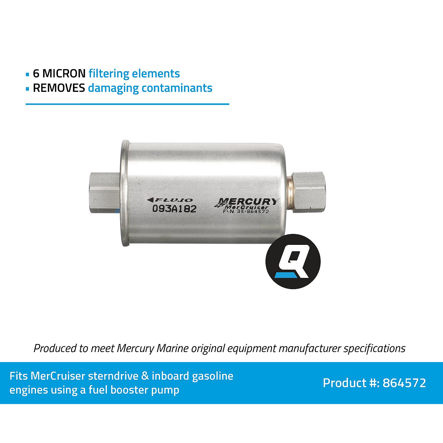 Quicksilver 864572 Replacement Inline Fuel Filter for MerCruiser Sterndrive and Inboard Gasoline Engines - Image 4