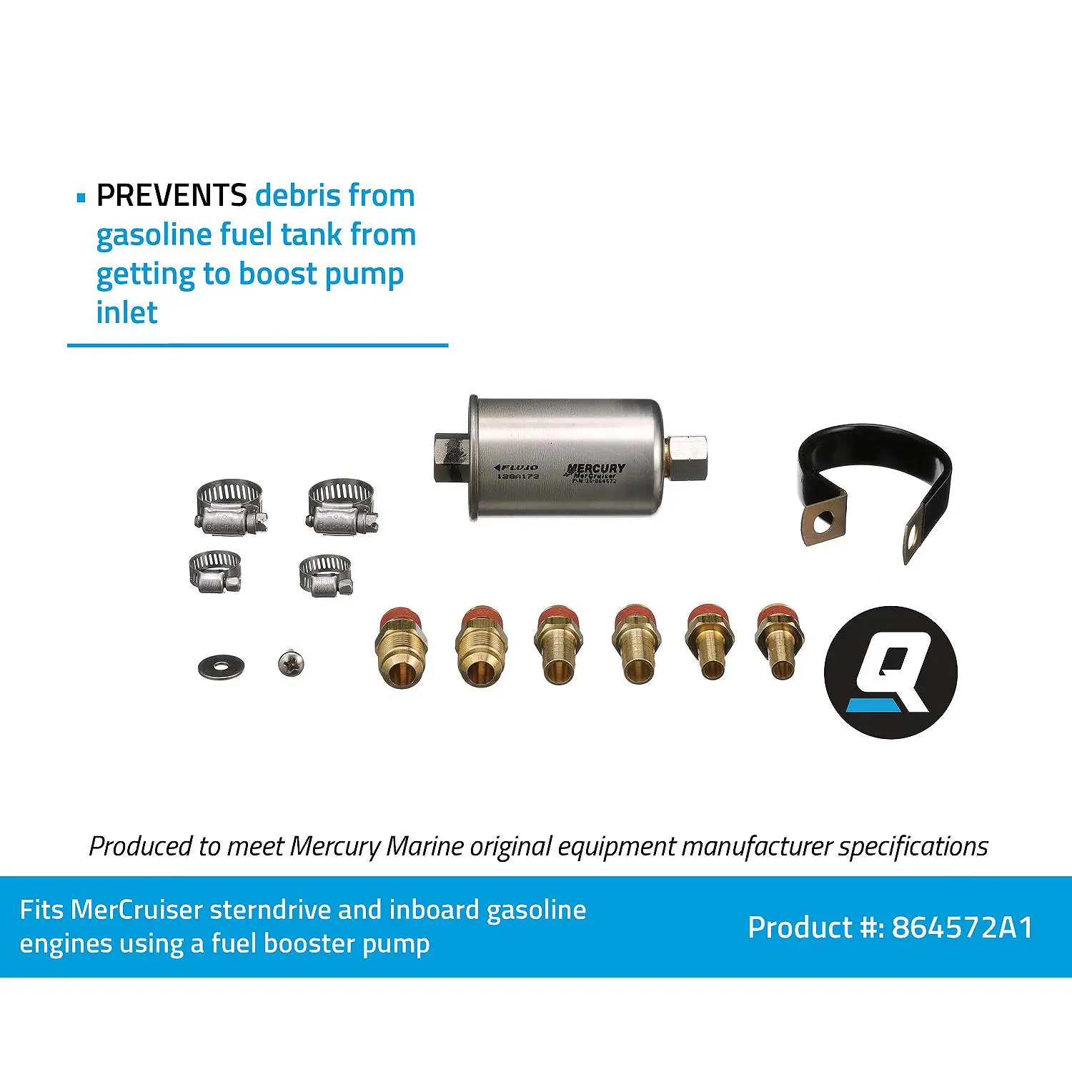 Quicksilver 864572A1 Replacement Inline Fuel Filter Kit for MerCruiser Sterndrive and Inboard Gasoline Engines - Image 6