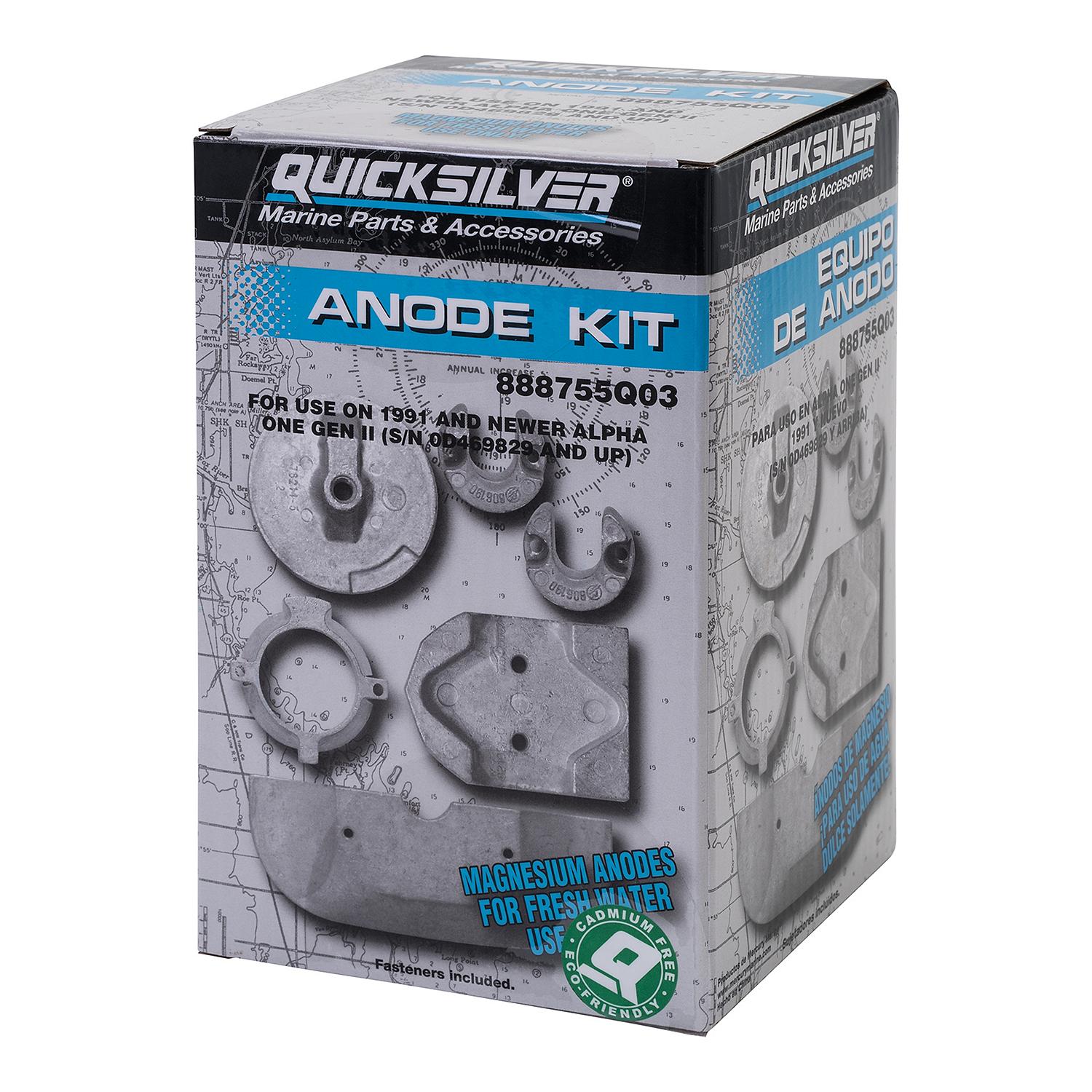 Quicksilver 888755Q03 Magnesium Anode Kit for Select MerCruiser Alpha One Gen II, 1991 & Newer - Image 2