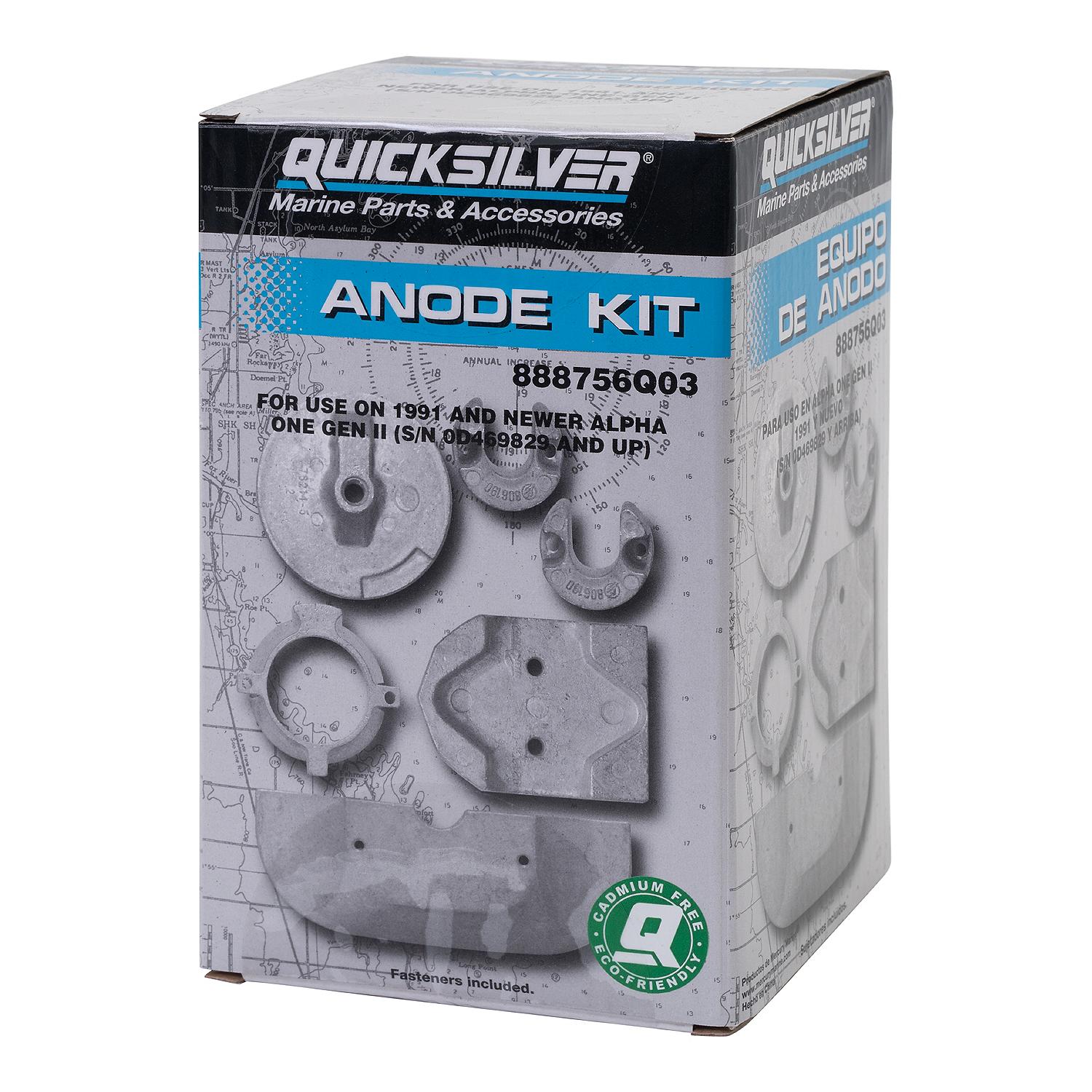 Quicksilver 888756Q03 Aluminum Anode Kit for Alpha One Gen II Drives - Image 2