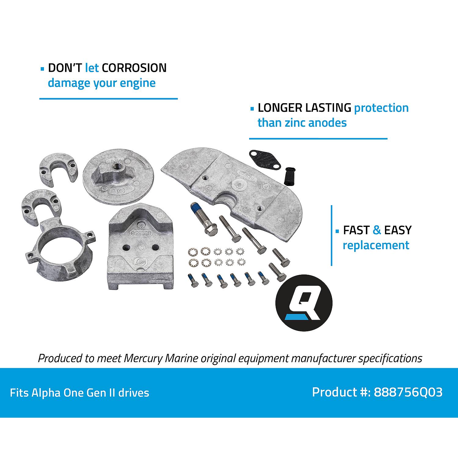Quicksilver 888756Q03 Aluminum Anode Kit for Alpha One Gen II Drives - Image 3