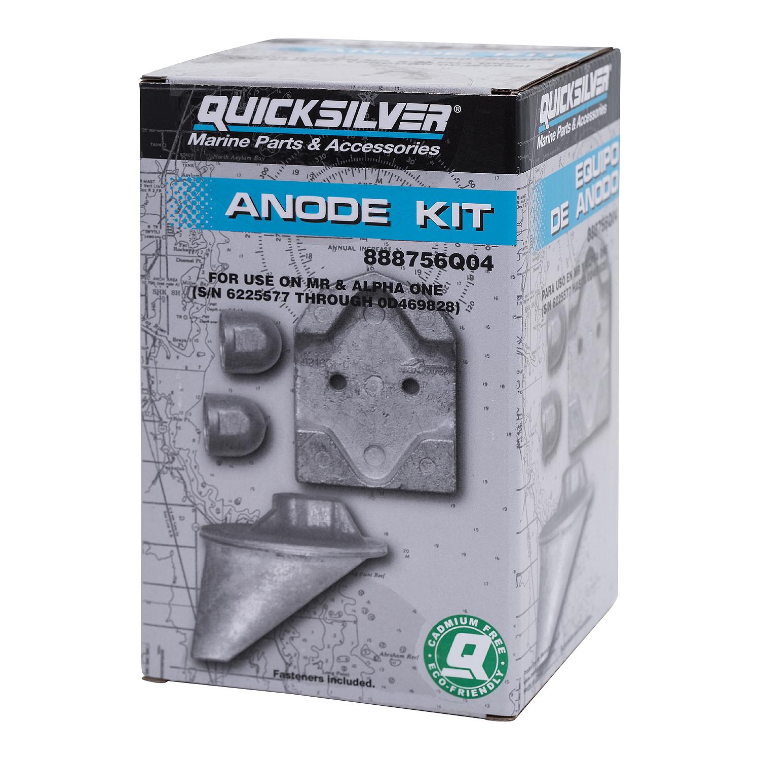 Quicksilver 888756Q04 Aluminum Anode Kit for MerCruiser MR and Alpha One Drives