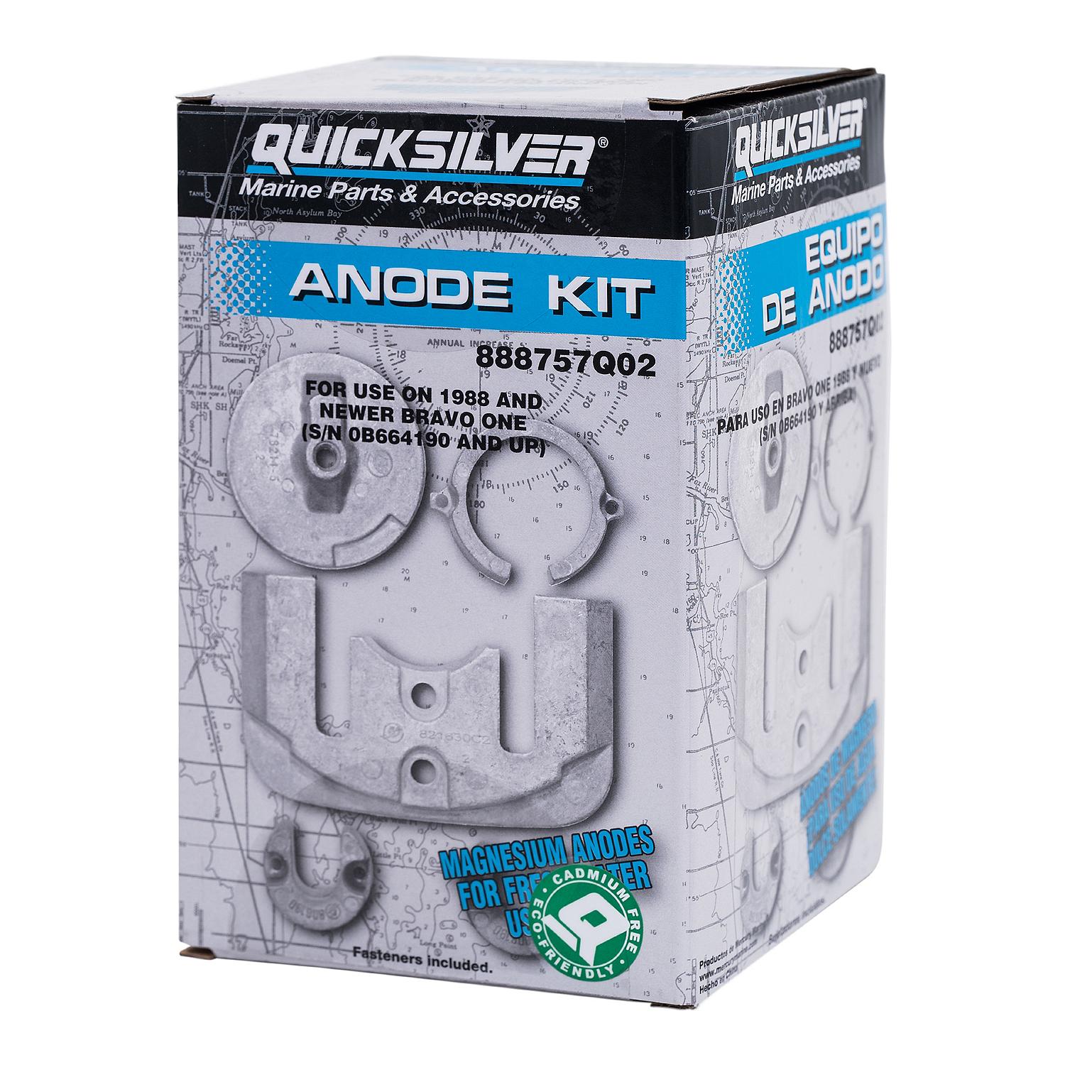 Quicksilver 888757Q02 Magnesium Anode Kit for MerCruiser Bravo One Drives