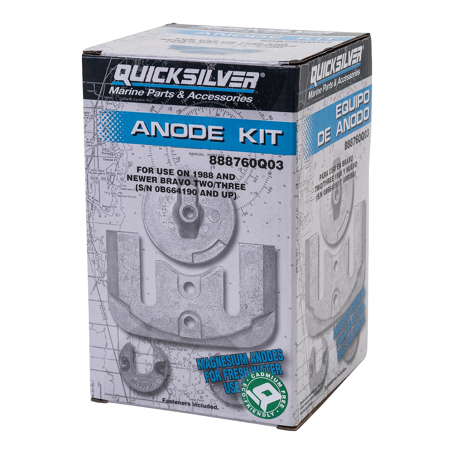 Quicksilver 888760Q03 Magnesium Anode Kit for MerCruiser Bravo II and Bravo III Drives - Image 2