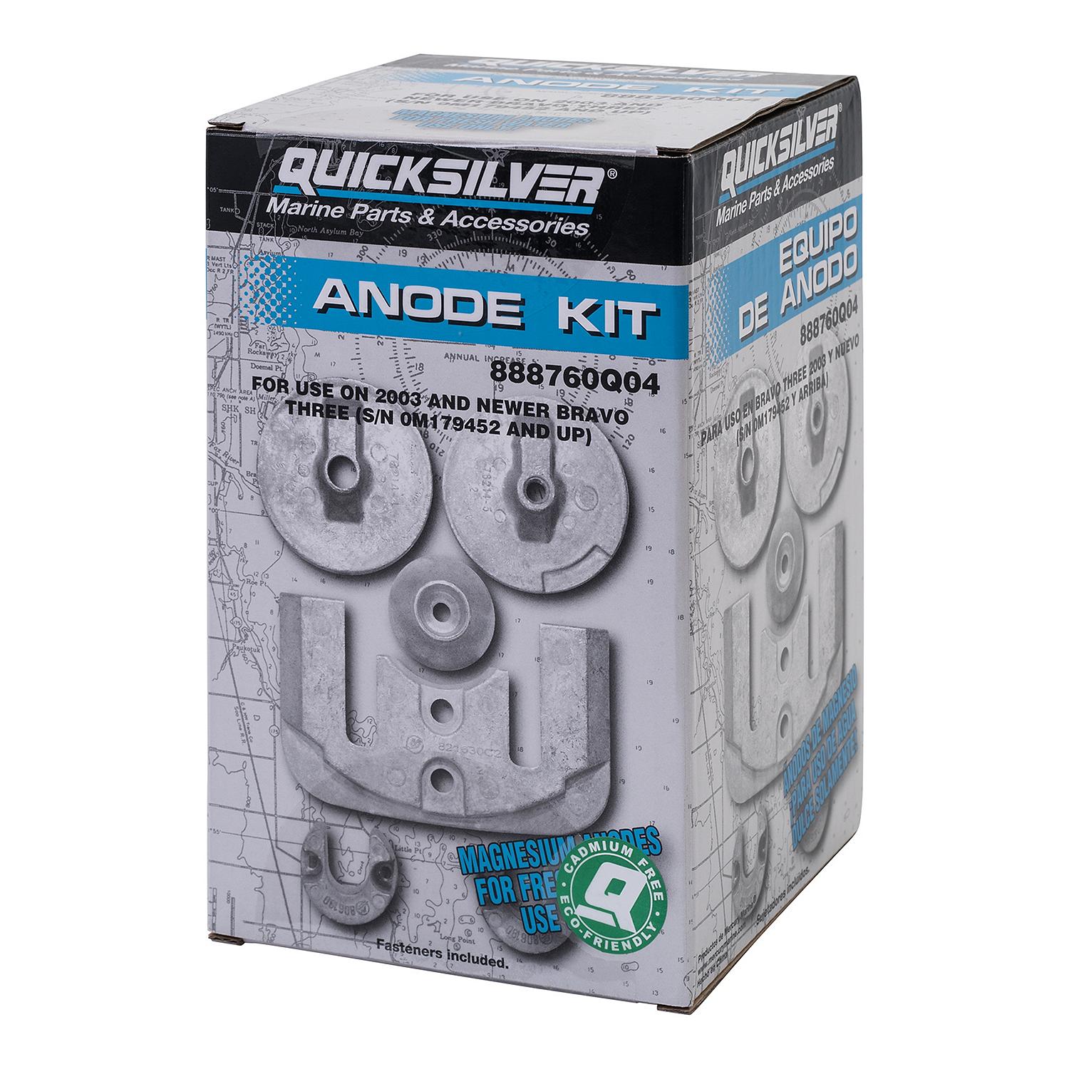 Quicksilver 888760Q04 Magnesium Anode Kit for MerCruiser Bravo III Drives - Image 2