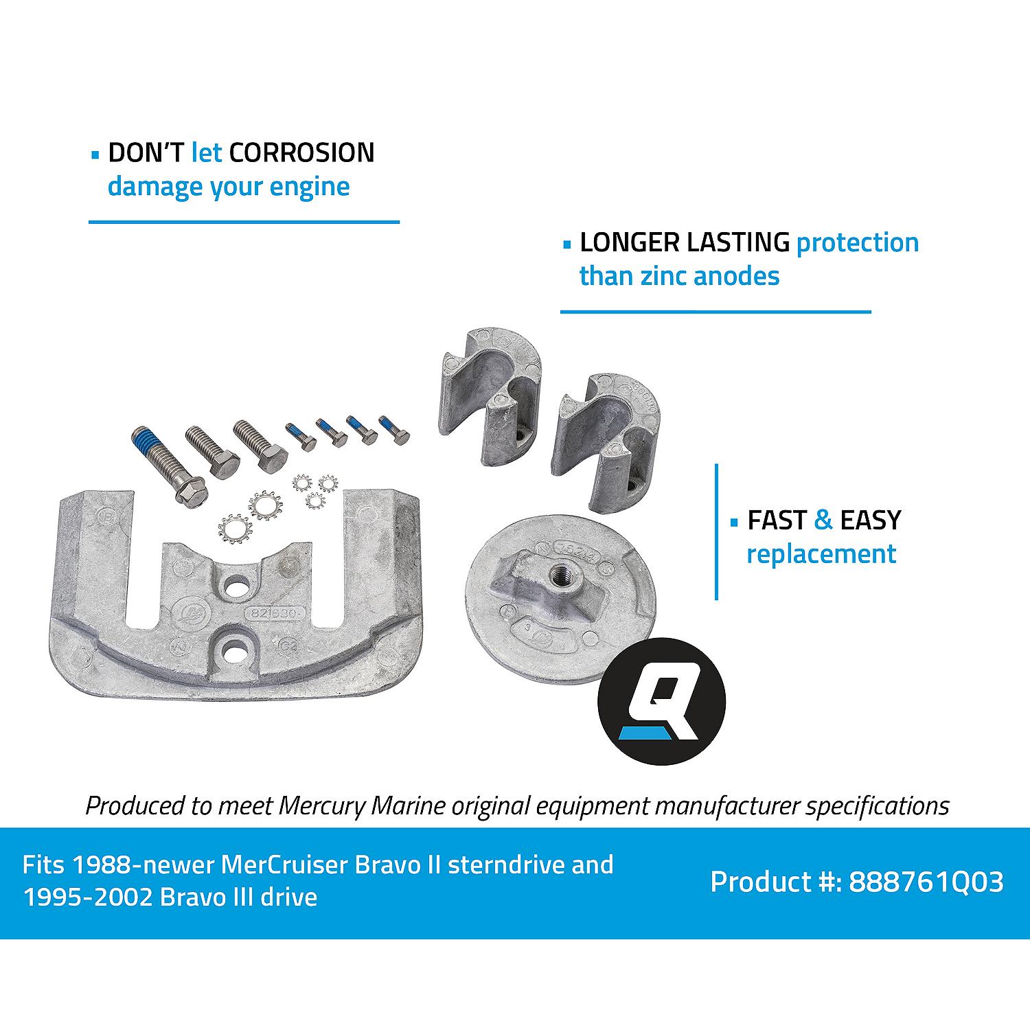 Quicksilver 888761Q03 Aluminum Anode Kit for MerCruiser Bravo II and III Drives - Image 3