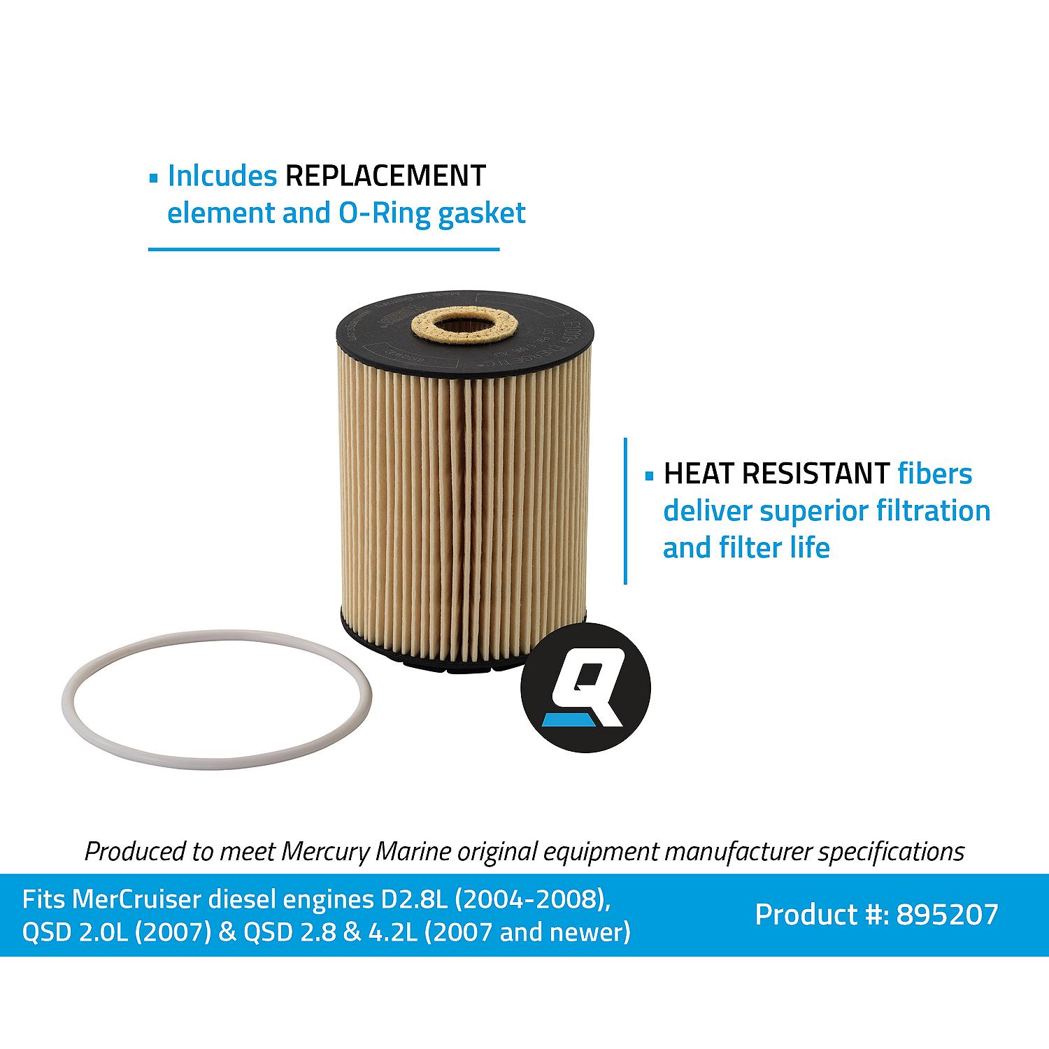 Quicksilver 895207 Oil Filter Element for MerCruiser Gasoline and Diesel Engines - Image 3