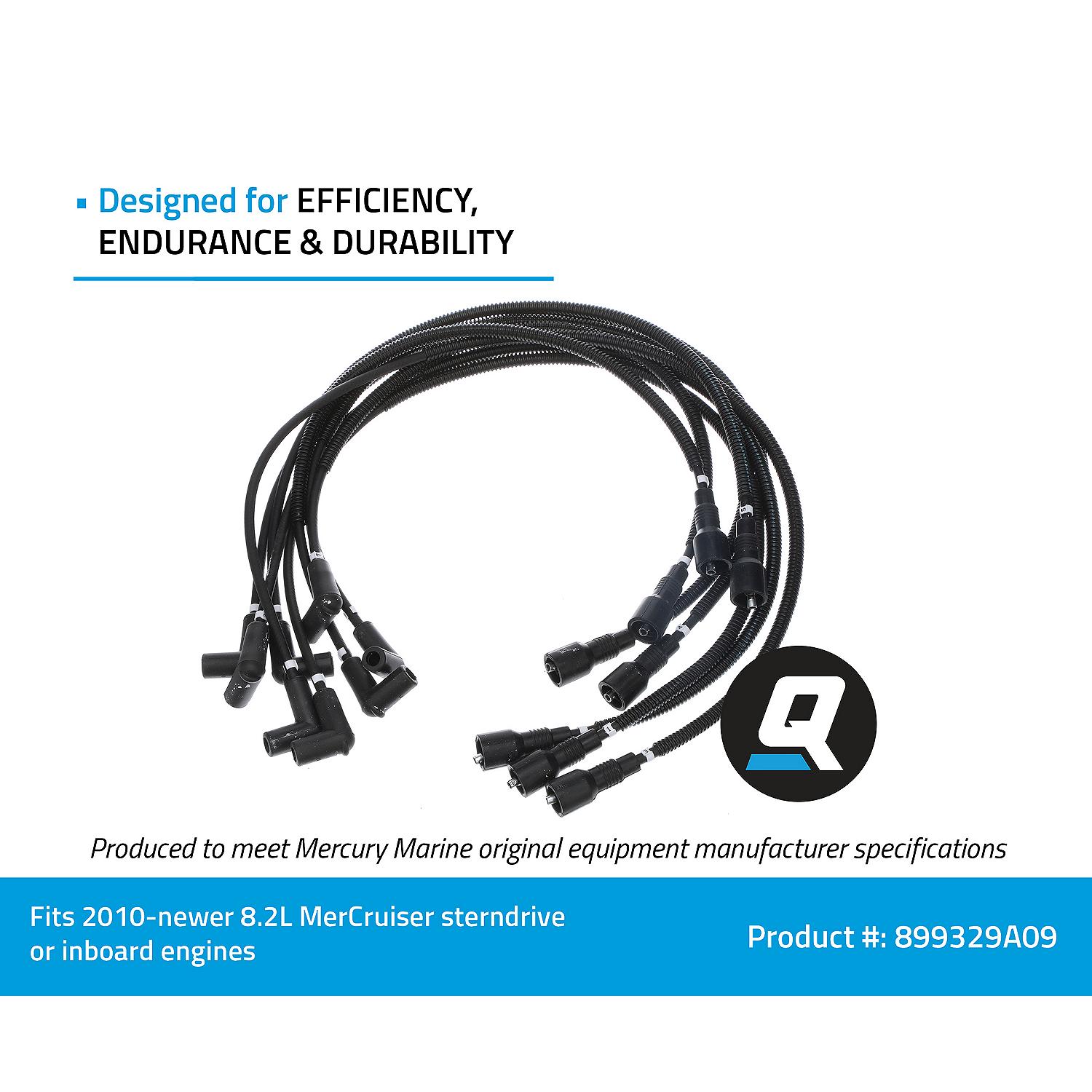 Quicksilver 899329A09 Spark Plug Wire Kit for 8.2L MerCruiser Sterndrive or Inboard Engines, 2010 & Newer - Image 4