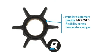 Quicksilver 89980 Water Pump Impeller for Select Vintage Mercury 3.5- 9.8hp, 2-Cycle Outboards