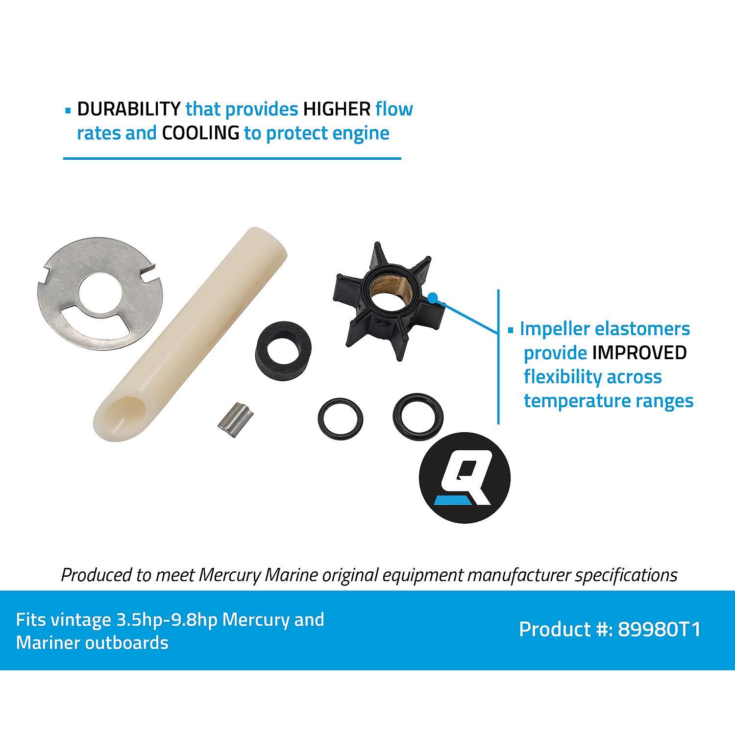 Quicksilver 89980T1 Water Pump Repair Kit for Vintage Mercury and Mariner Outboards - Image 3