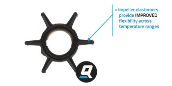 Quicksilver 89981 Water Pump Impeller for Select Vintage Mercury 2-Cycle 3.9.-9.8hp Outboards