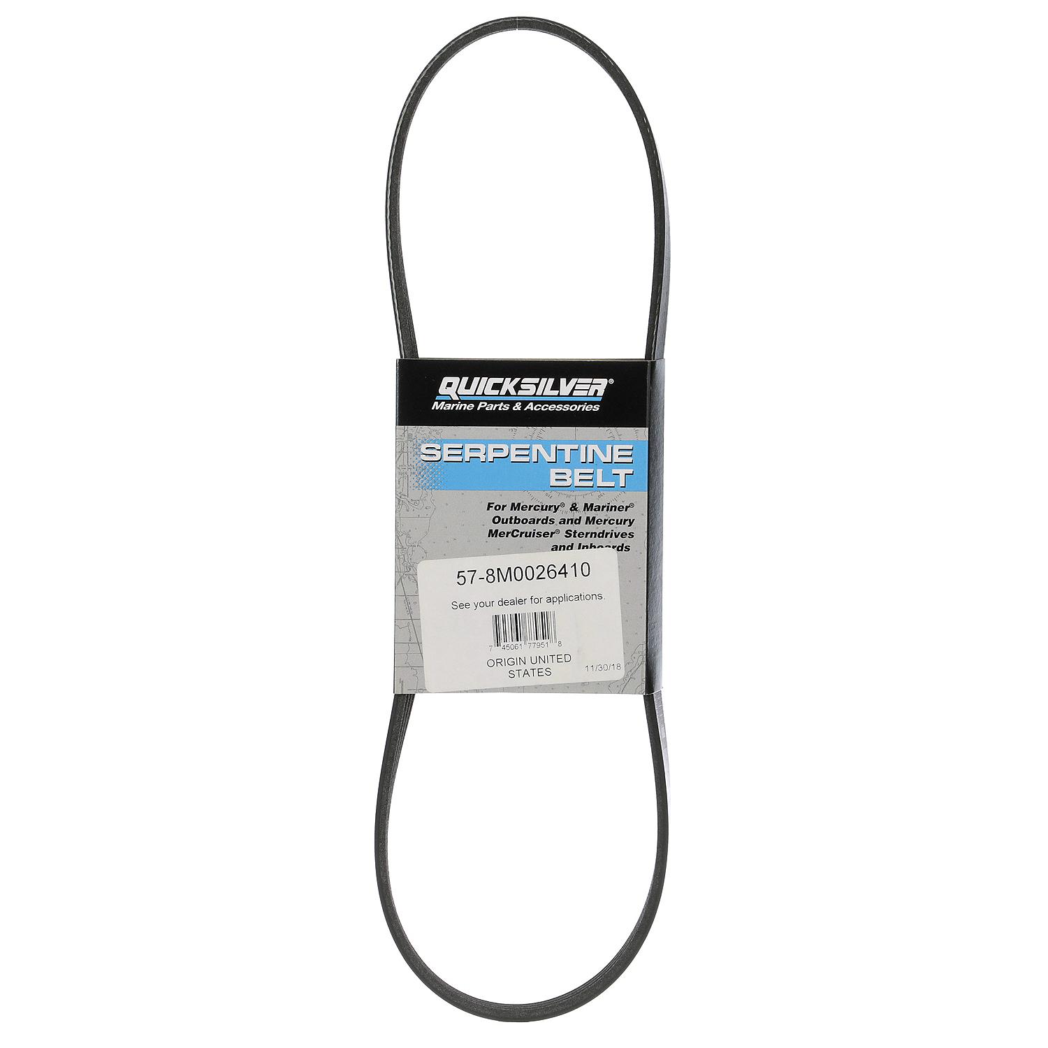 Quicksilver 8M0026410 Alternator Belt for Mercury OptiMax 1.5L 75-115hp Outboards