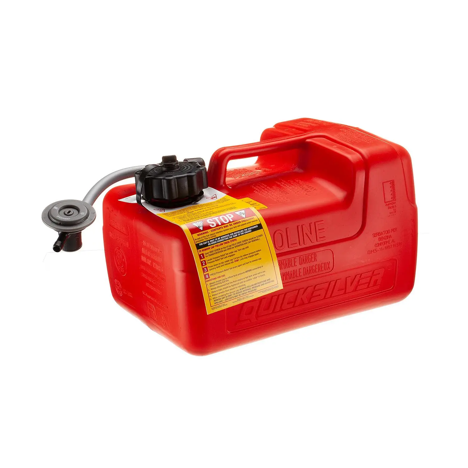 Quicksilver 8M0045692 Portable Marine Boat Fuel Tank w/ Fuel Demand Valve, 3.2 Gallon Capacity - Image 3