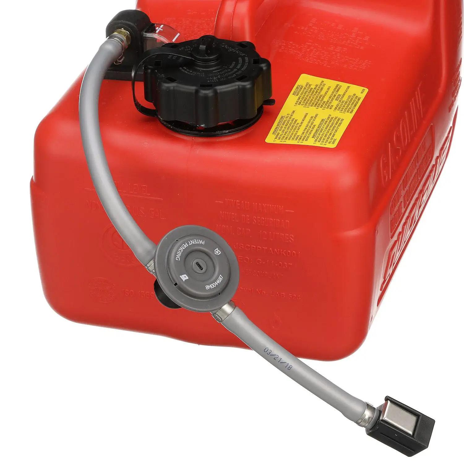 Quicksilver 8M0047598 Portable Marine Boat Fuel Tank w/ Fuel Demand Valve, 3.2 Gallon Capacity - Image 4