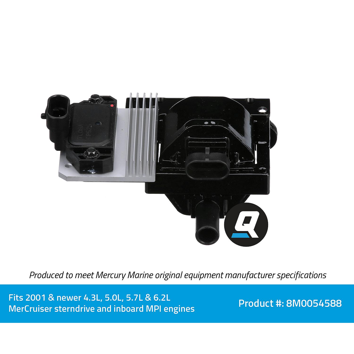 Quicksilver 8M0054588 Ignition Coil for MerCruiser Sterndrive and Inboard MPI Engines: 4.3L, 5.0L, 6.2L w/ ECM 555 - Image 7