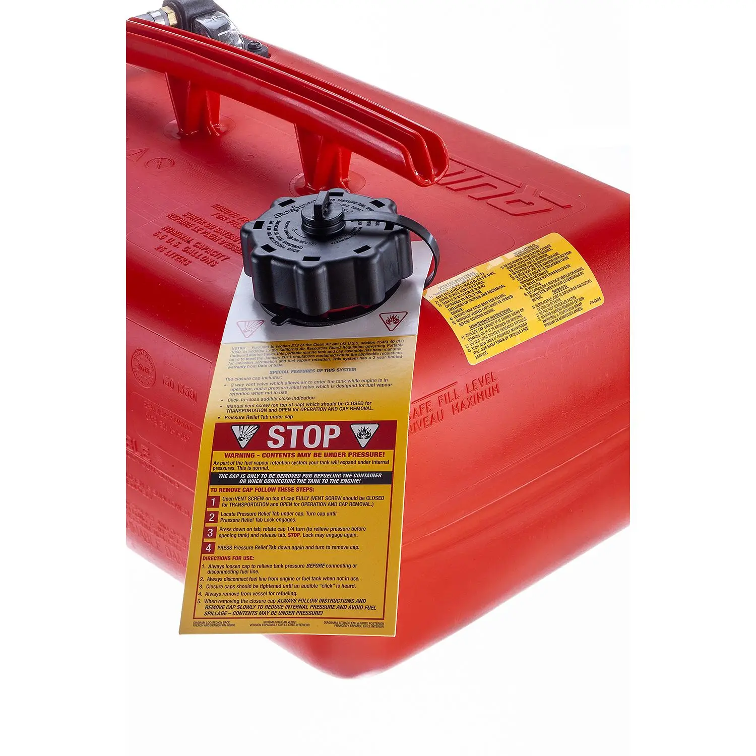 Quicksilver 8M0054600 6.6 Gallon Portable Fuel Tank - Image 4