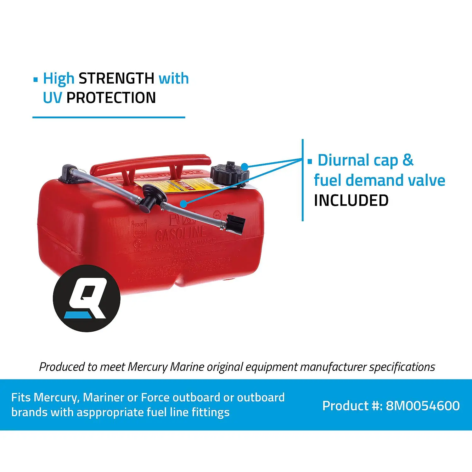 Quicksilver 8M0054600 6.6 Gallon Portable Fuel Tank - Image 6