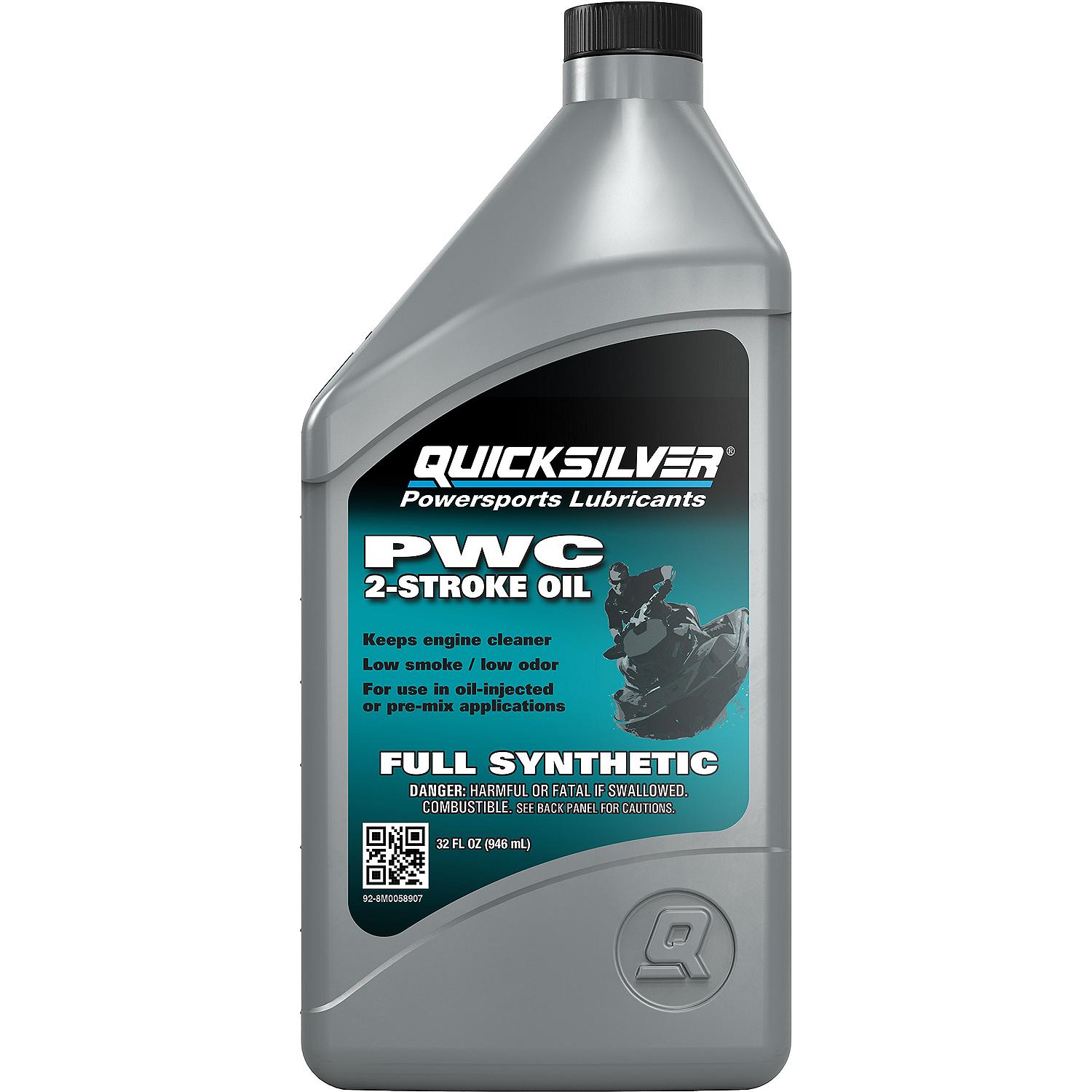 Quicksilver 8M0058907 Full Synthetic 2-Stroke PWC and Sport Boat Oil, 1 Qt.