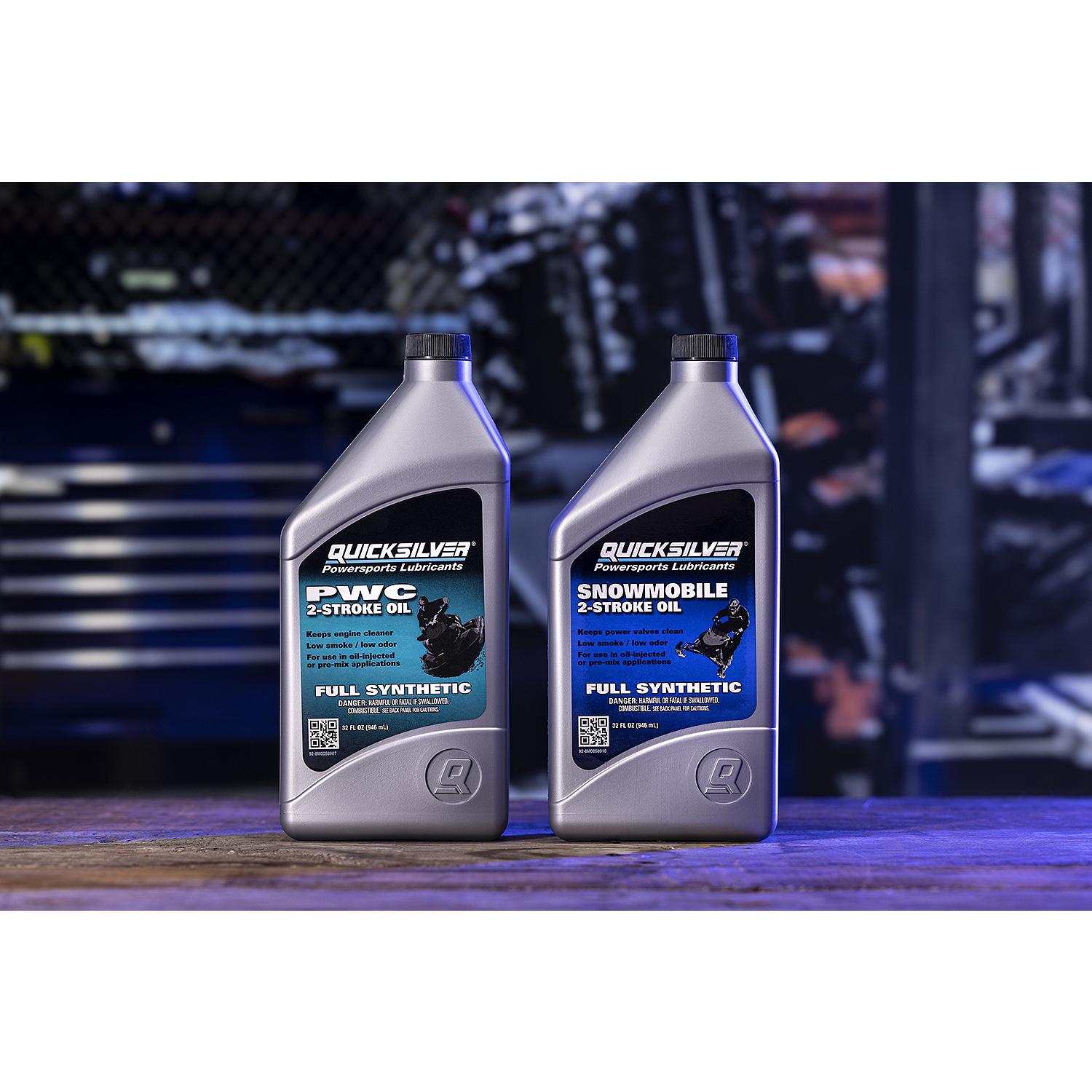 Quicksilver 8M0058910 Full Synthetic 2-Stroke Snowmobile Oil, 1 Qt.