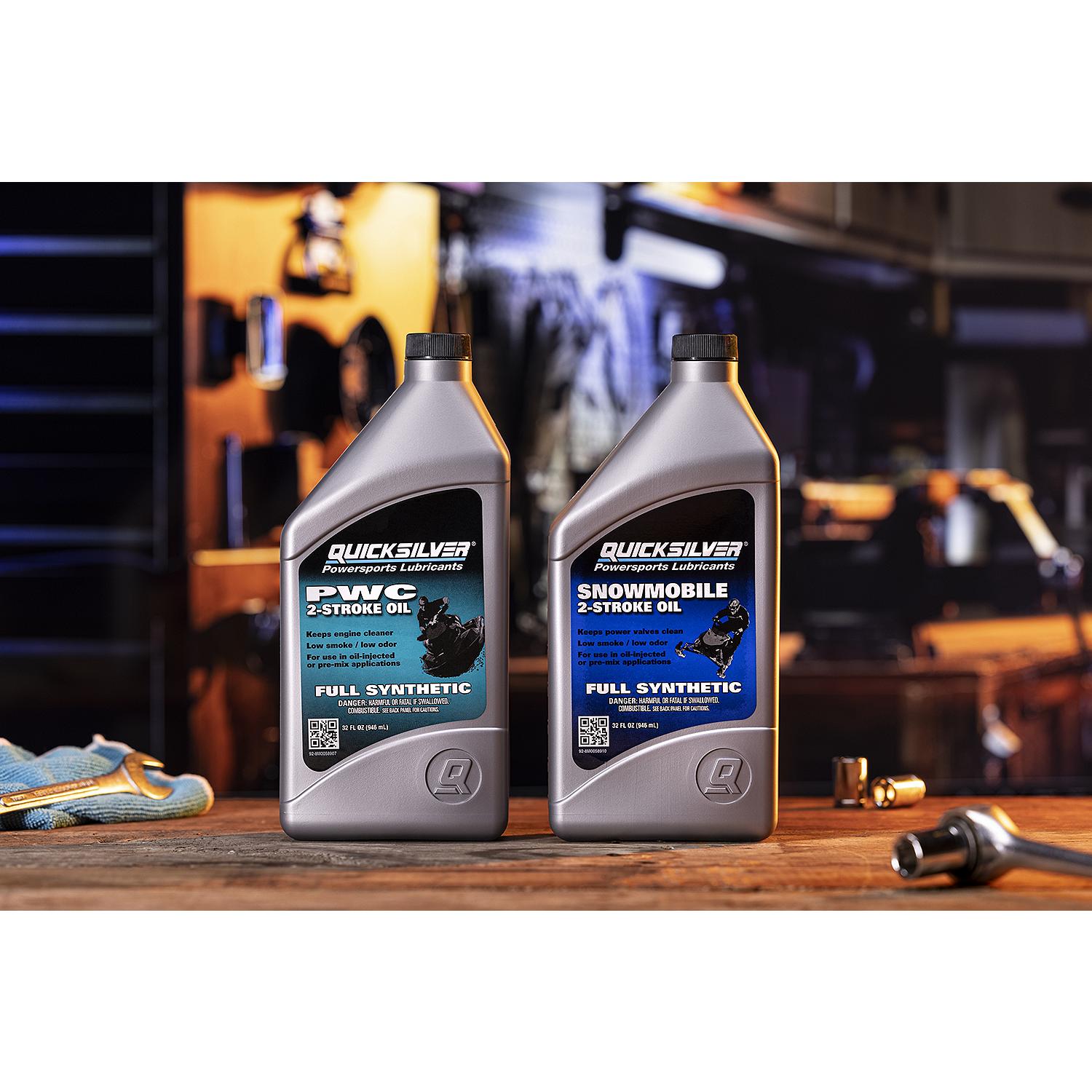 Quicksilver 8M0058910 Full Synthetic 2-Stroke Snowmobile Oil, 1 Qt. - Image 3