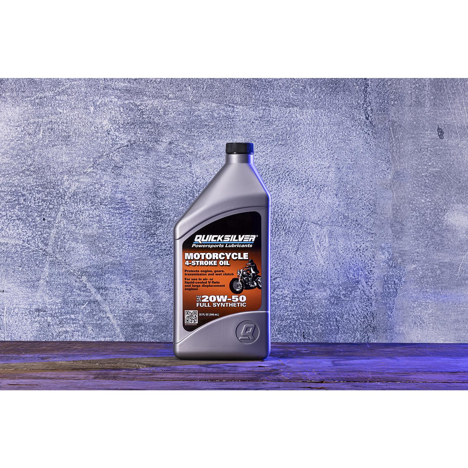 Quicksilver 20W-50 Full Synthetic Motorcycle Oil, 1 Quart