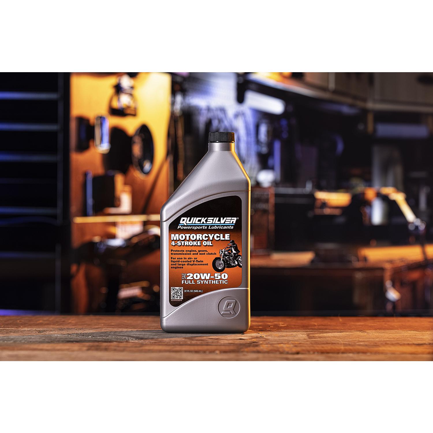 Quicksilver 20W-50 Full Synthetic Motorcycle Oil, 1 Quart - Image 3