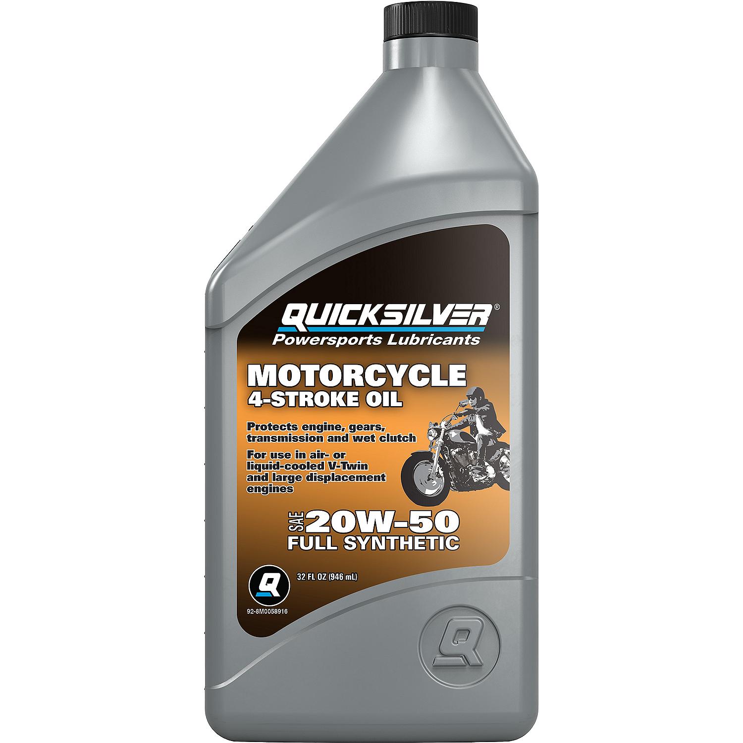 Quicksilver 20W-50 Full Synthetic Motorcycle Oil, 1 Quart - Image 4