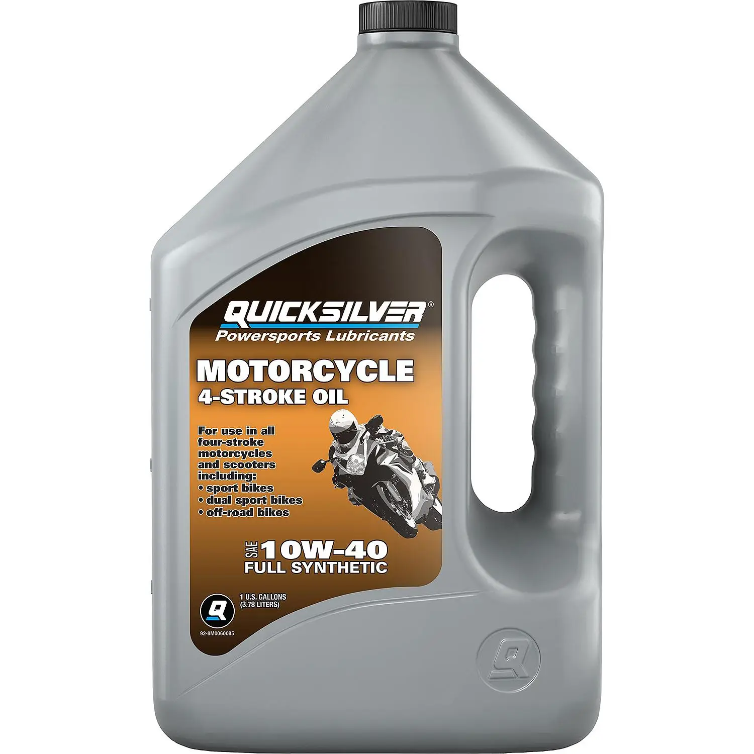 Quicksilver 10W-40 4-Stroke Full Synthetic Motorcycle Oil, 1 Gallon