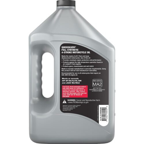 Quicksilver 20W-50 4-Stroke Full Synthetic Motorcycle Oil, 1 Gallon