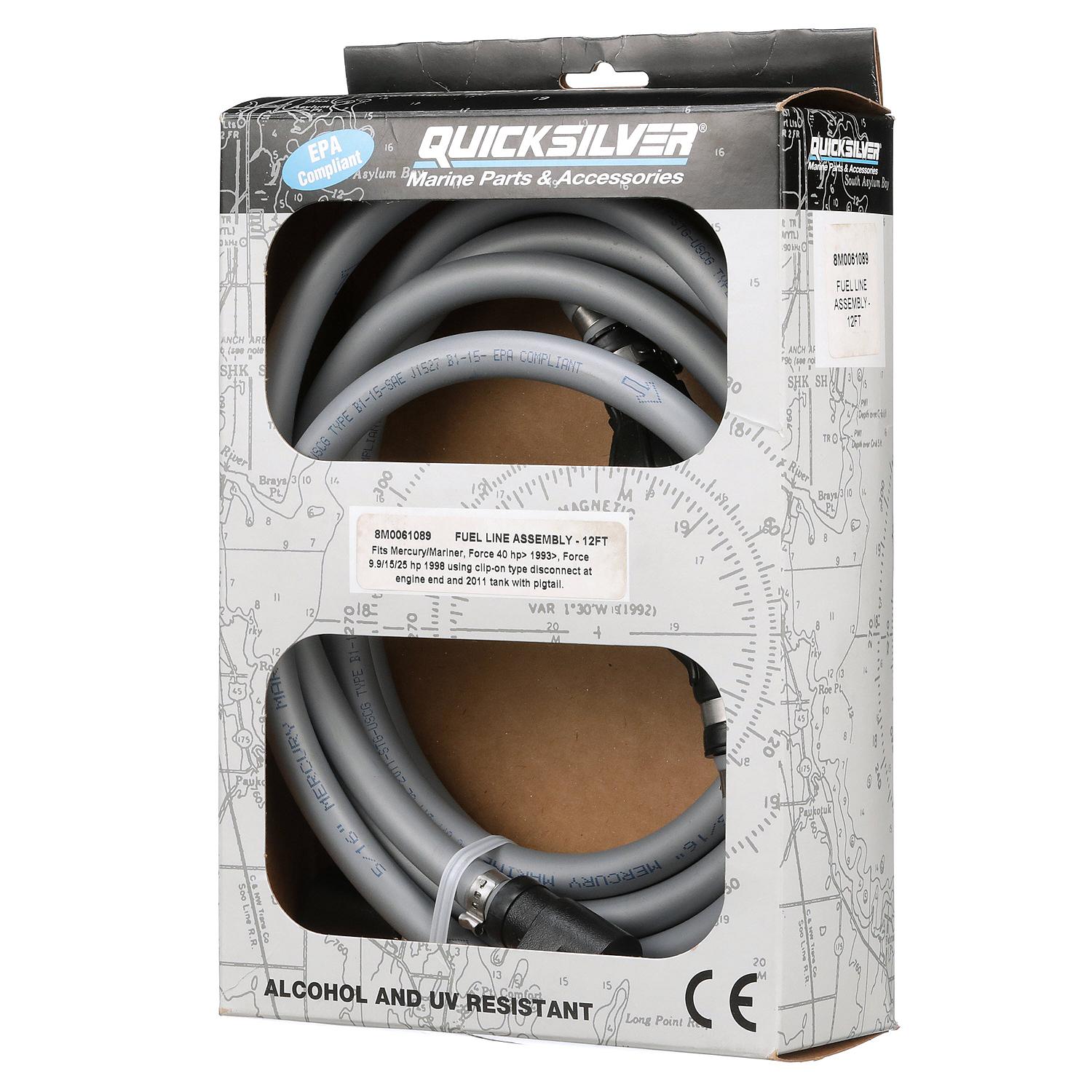 Quicksilver 8M0061089 Fuel Line Assembly, 9 Ft., w/ Primer Bulb & Connections - Image 2