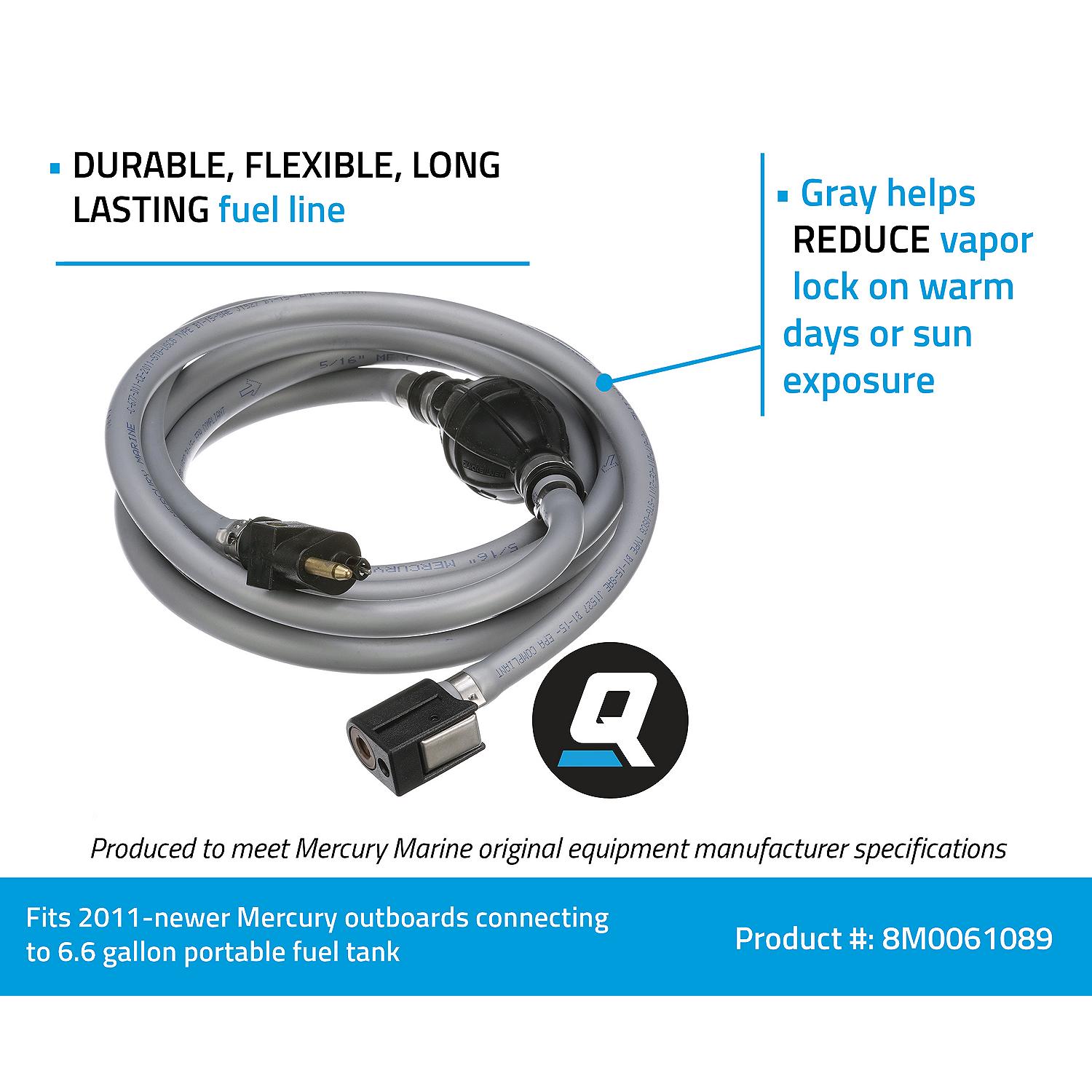 Quicksilver 8M0061089 Fuel Line Assembly, 9 Ft., w/ Primer Bulb & Connections - Image 8