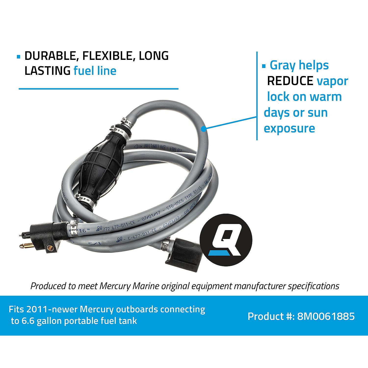 Quicksilver 8M0061885 Fuel Line Assembly, 8 Ft. Long w/ Primer Bulb - Image 6